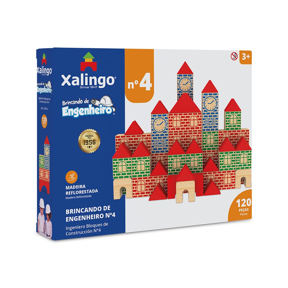Brincando de Engenheiro 120 Peças Xalingo, Multicor