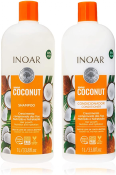 Inoar Kit Shampoo e Condicionador Coconut com Óleo de Coco,2x1L