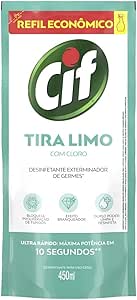 Cif Desinfetante Para Uso Geral Tira-Limo Com Cloro Sachê 450Ml Refil Econômico