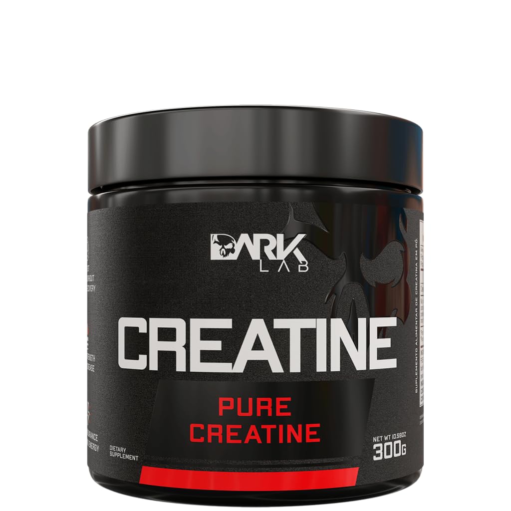 Creatina Pura Dark Lab 300g, Monohidratada 100% De Pureza, Sem Glúten, Sem Sabor