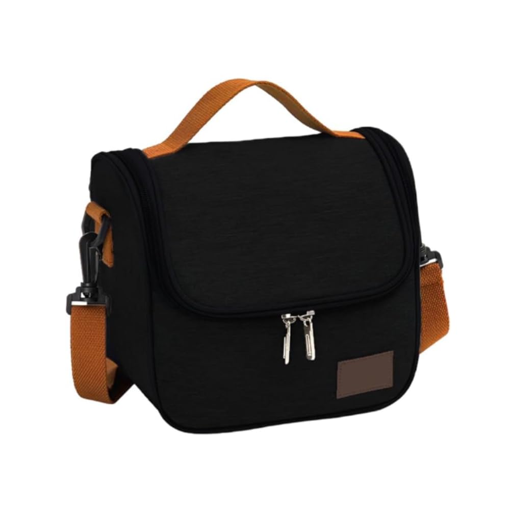 Bolsa Térmica Lancheira Para Marmita Trabalho Academia Escola e Passeios Lancheira Escolar Com Alça (Preto)