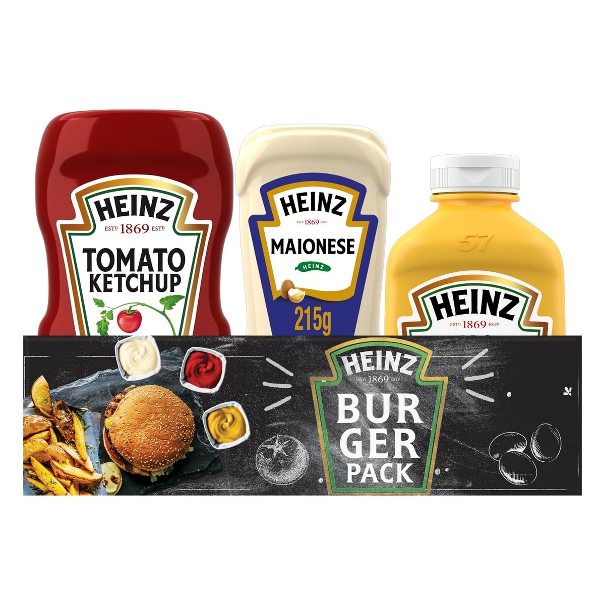 Heinz Pack Hamburguer Ketchup 397G + Maionese 215G + Mostarda 255gG