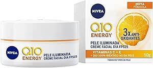 NIVEA Creme Facial Antissinais Q10 Energy Dia FPS 15 50g - Proporciona sensação instantânea de pele macia e iluminada, aliviando sinais de cansaço e falta de luminosidade