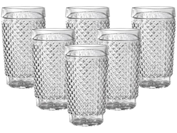 Jogo de Copos de Vidro 250ml 6 Peças Wheaton - Barroco