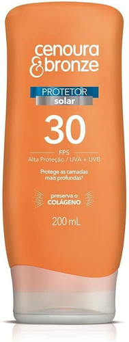 Protetor Solar Fps30 200ml, Cenoura e Bronze