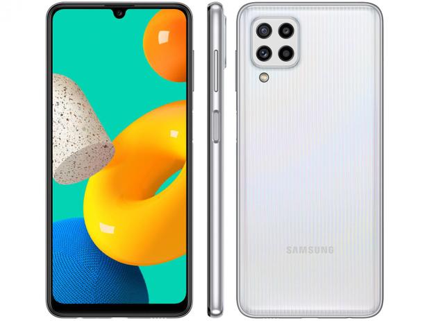 Smartphone Samsung Galaxy M32 128GB Branco - 4G 6GB RAM Tela 6,4” Câm. Quádrupla + 20MP