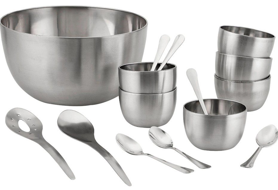 Conjunto de Jarra + Saladeira + Sobremesa Inox 16 peças - La Cuisine