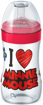 Mamadeira Super Evolution Disney Silicone – Lillo, Vermelha, 300 ml