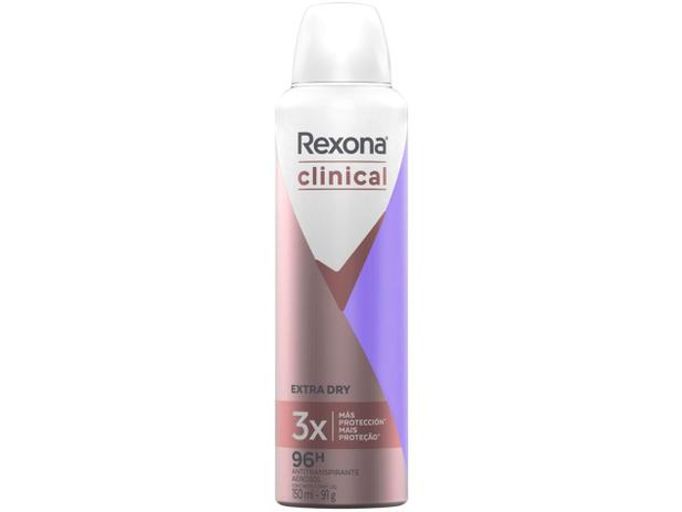 Desodorante Rexona Clinical Extra Dry Aerossol - Antitranspirante Feminino 150ml