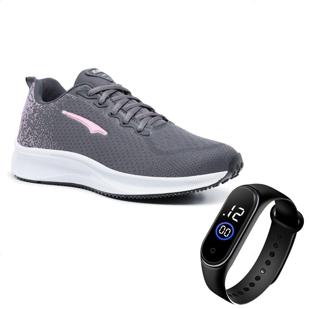Tenis Academia Feminino Leve Macio Corrida + Relogio