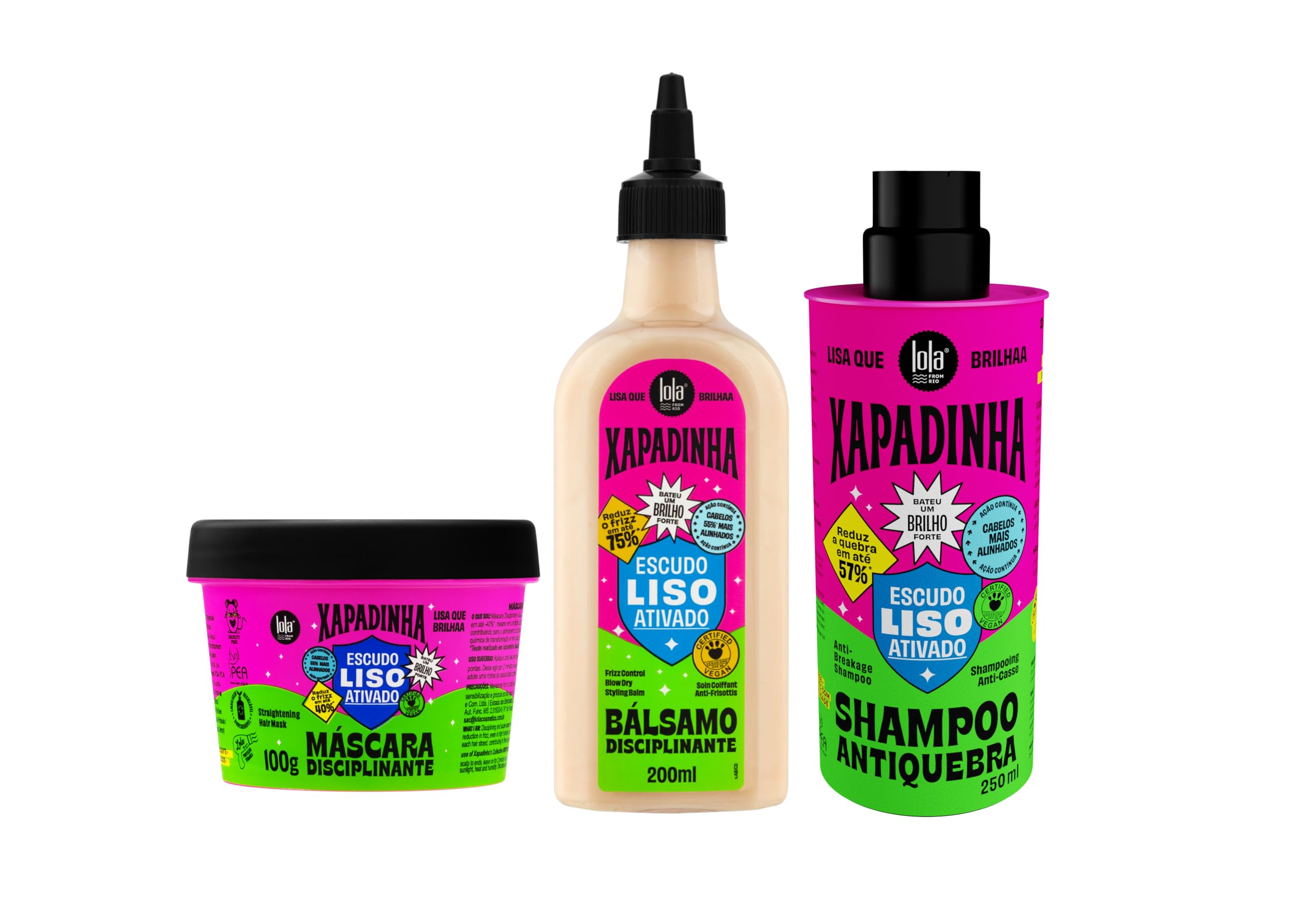 Kit Xapadinha (Shampoo 250ml + Leave-in 200ml + Máscara 100g), Lola Cosmetics