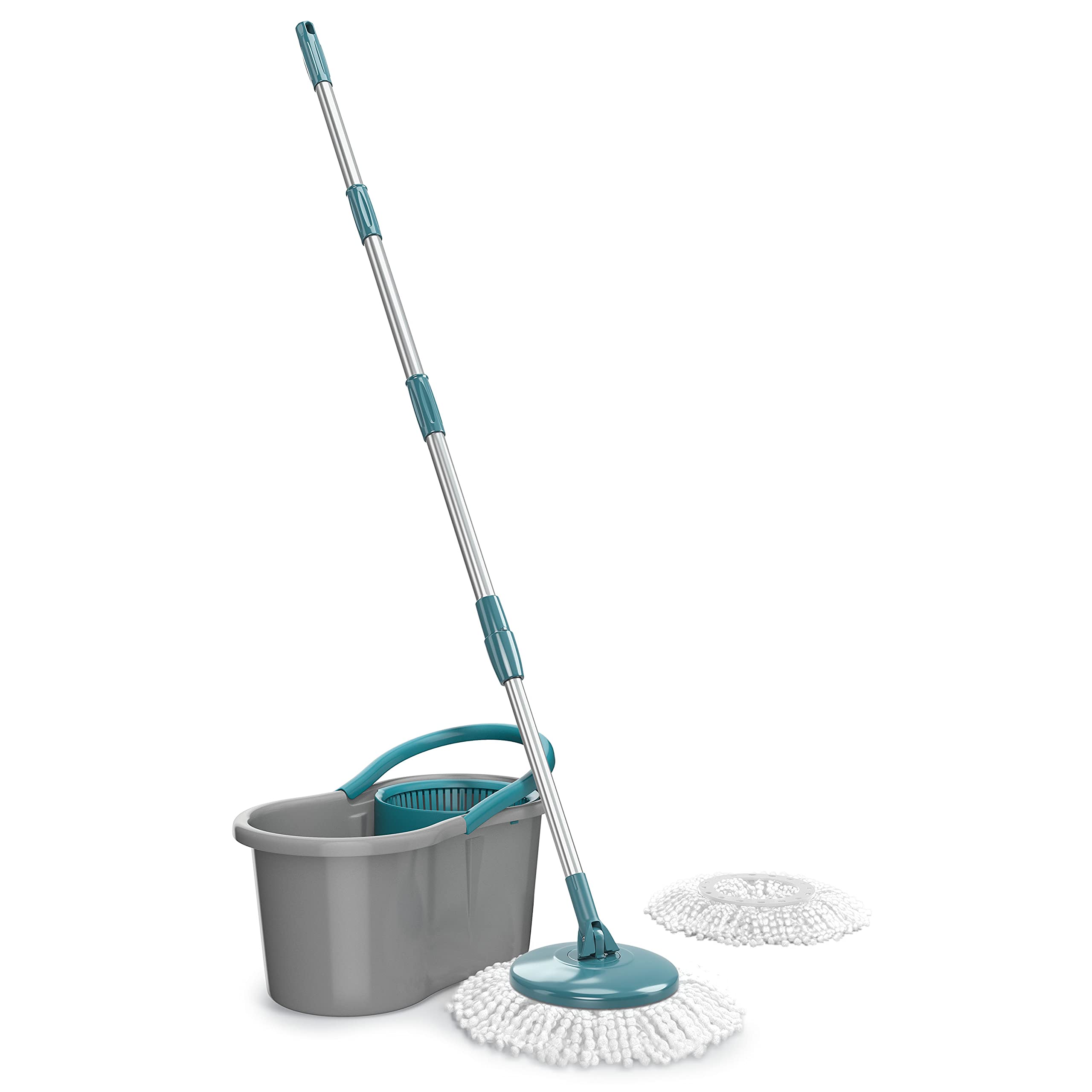 Mop FIT Giratório com 2 refis microfibra, balde com 8 litros, MOP5010, Flash Limp