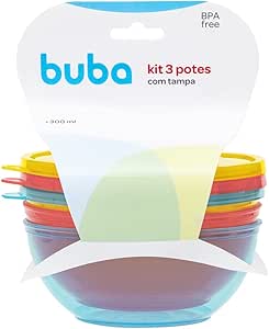 Buba, Kit 3 Potes Com Tampa, Colorido 16175