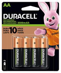 Pilha Recarregável AA Pequena DURACELL pacote de 4 Un/ R$  80,92
