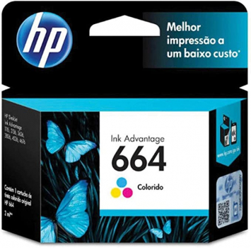 Cartucho HP 664 Colorido Original – (F6V28AB)