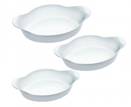 Conjunto de Assadeiras Ovais de vidro 3 Peças – Marinex