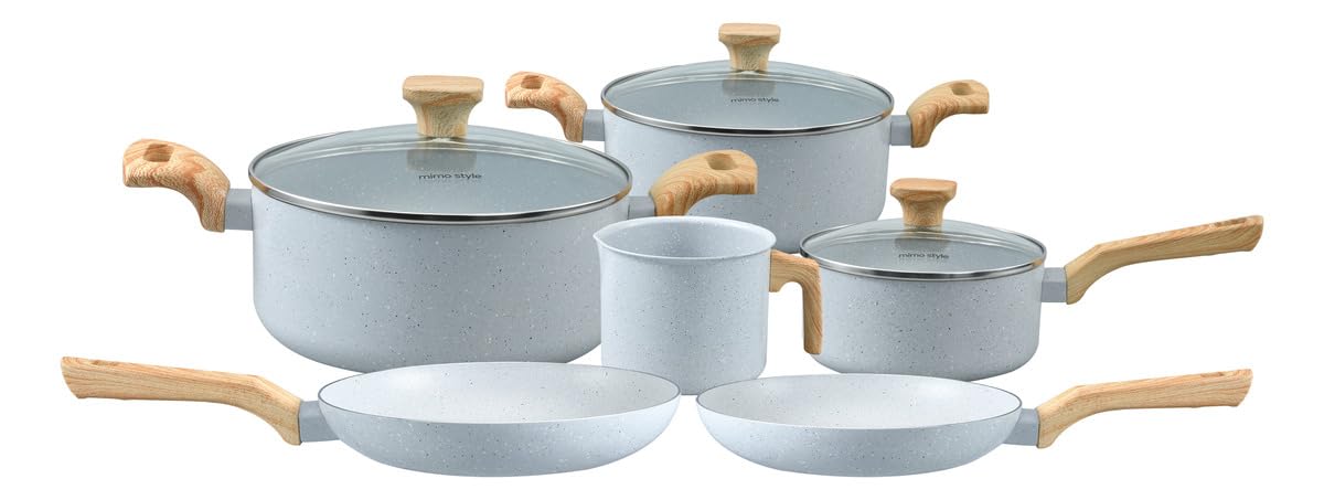 Mimo Style, Conjunto De Panelas Antiaderente Com Tampa E Cabo Soft Touch Pratic Cook 6 Peças