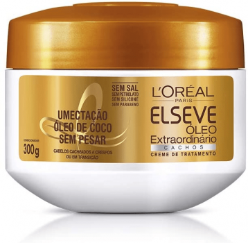 Creme de Tratamento Óleo Extraordinário Cachos Elseve L’Oréal Paris 300 ml, L’Oréal Paris