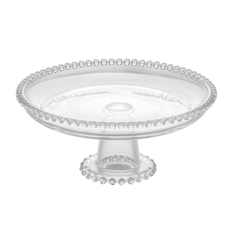 WOLFF - Prato De Cristal Com Pé 20cm X 9cm - Linha Pearl