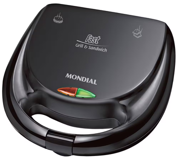 Sanduicheira Fast Grill e Sandwich Mondial S-12 750W - Preta