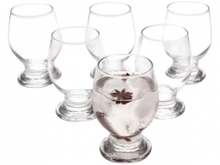 Jogo de Taças para Água e Suco de Vidro 250ml – 6 Peças Nadir Paulista