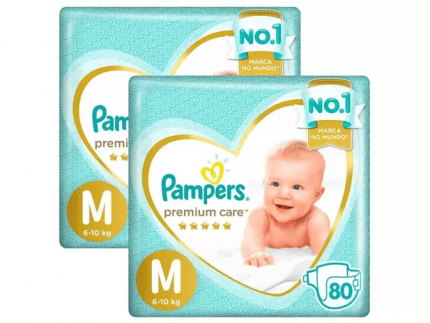 Kit Fraldas Pampers Premium Care Tam. M / G / XG / XXG 2 Pacotes