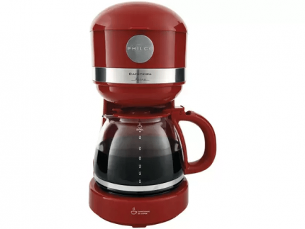 Cafeteira Elétrica Philco Retrô PCF38V – Vermelha e Prata 30 Xícaras