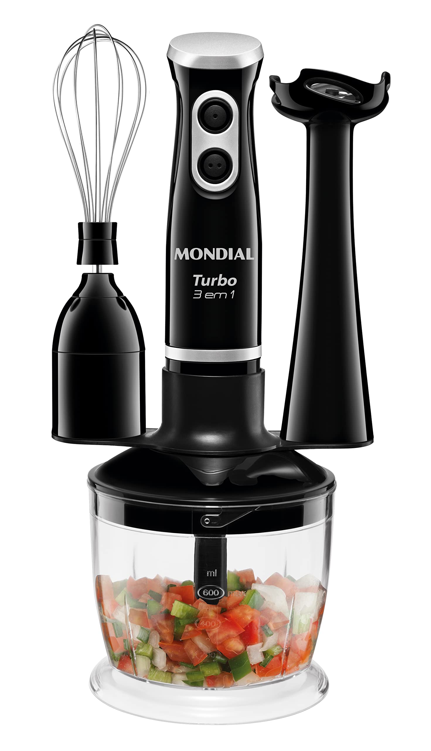 MONDIAL Mixer Turbo 3 Em 1, Preto, 500W, 110V - M-14