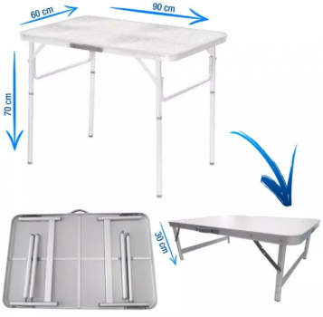 Mesa Dobrável De Alumínio Com Tampo De Mdf, 900 X 600 Mm Palisad