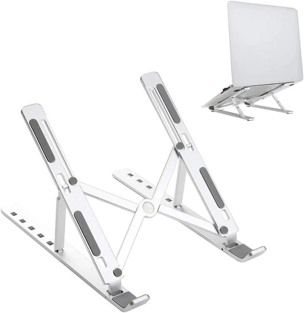 Suporte de Mesa Portátil para Notebook/Laptop de 10" a 17,3", 10 Níveis de Regulagem, Dobrável, Inclui Bolsa de Transporte, Branco, NTB8520W, ELG