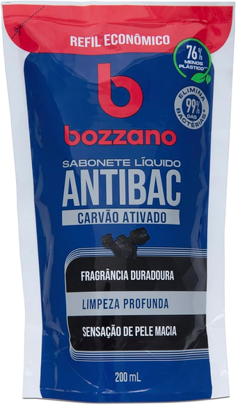 Sabonete Líquido Bozzano Antibac Carvão Ativado Refil 200ml