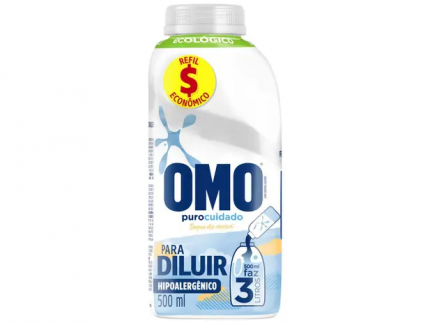 Sabão Líquido Concentrado Omo Puro Cuidado – Toque de Aveia Refil 500ml