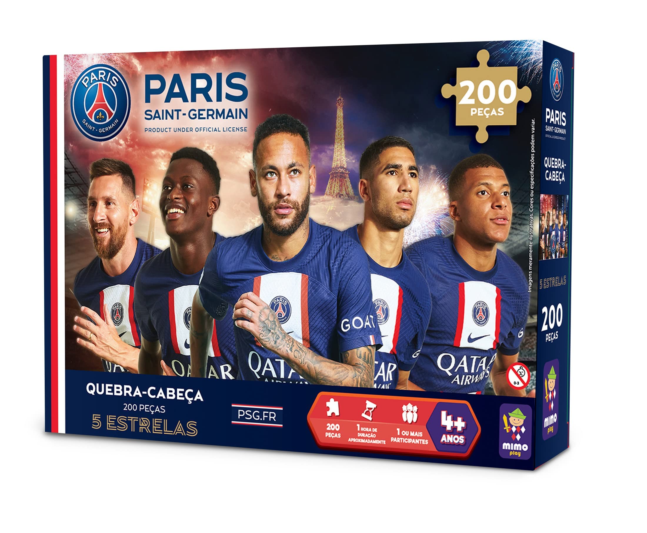 Quebra Cabeça Colecionavel 200 Pç - 5 Estrelas - Psg - Mimo Brinquedo