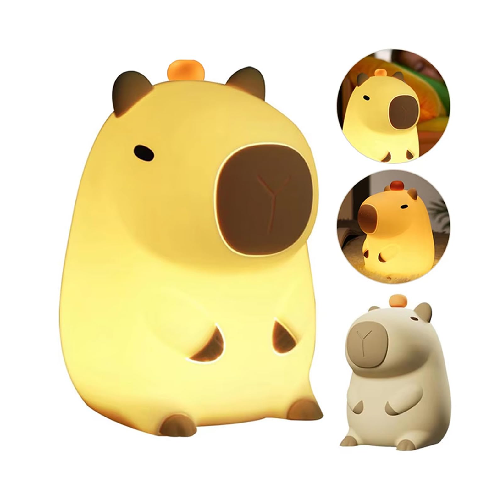 BEMMY Luz noturna, luz noturna fofa de silicone regulável para berçário, lâmpada de toque de cabeceira recarregável para amamentação, presentes para bebês, crianças, decoração de quarto kawaii