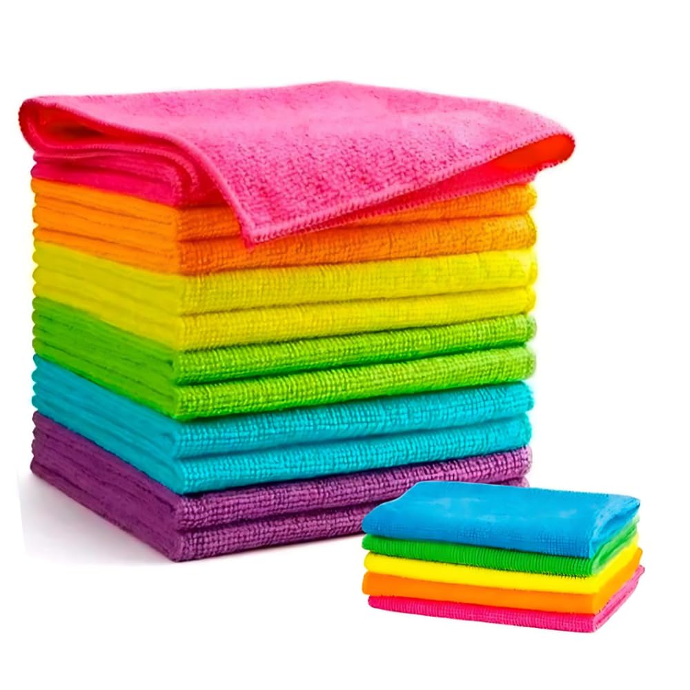 Pano De Microfibra Kit Com 5 Unidades, Não Solta Fiapos E Pelinhos, Não Risca,