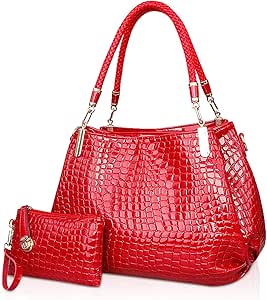 ADITAM Nova Bolsa Feminina Crocodilo Grão Couro PU Bolsa de Ombro Feminina 2 Pçs Bolsa Transversal Bolsa Grande Double the comfort