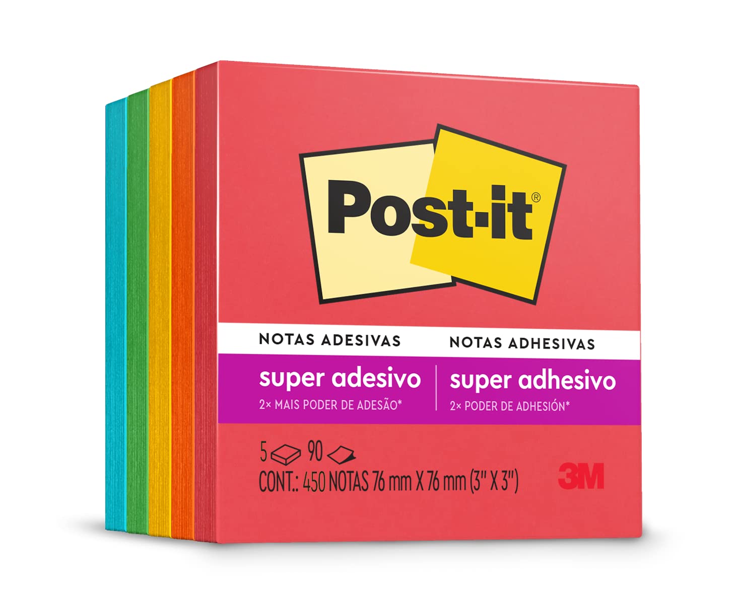 Post-it 3M Blocos Adesivos Coloridos 450 Folhas