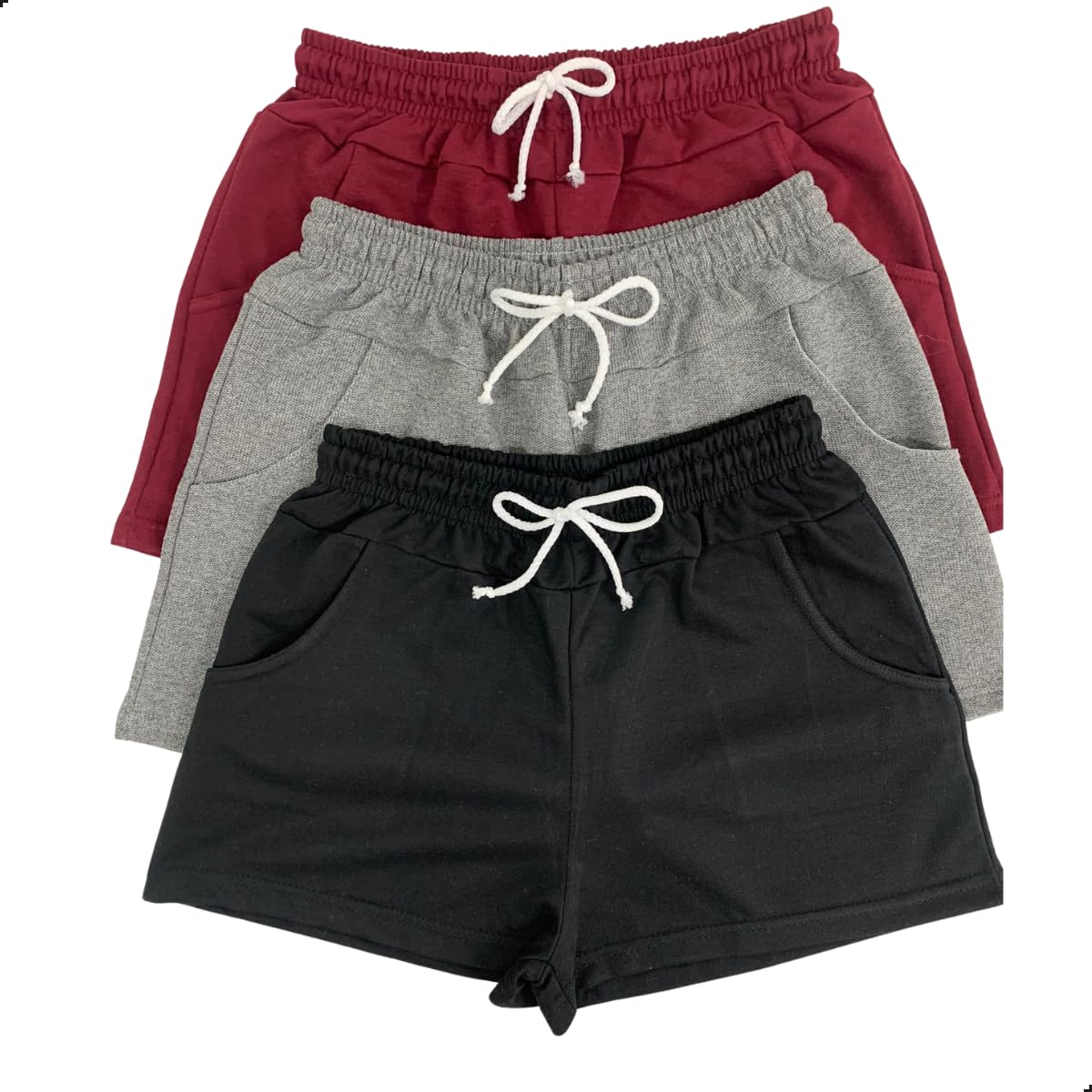 Kit 3 Short Básico Agstho Fitness Cintura Media confort