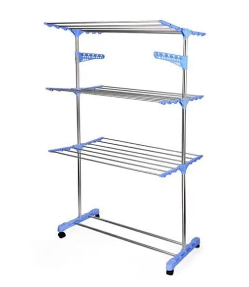 Varal De Roupas Vertical 3 Andares De Chão Dobrável Portátil - Vari Tudo