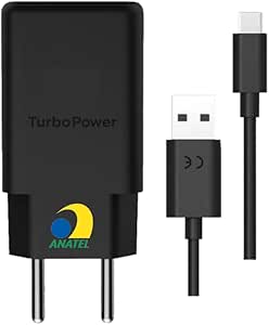 Kit de Carregador Turbo Android Power 30W 4.0 Entrada Tipo C + Cabo USB - Tipo C 1m (Preto) Universal Carregador de Parede PREMIUM APPARI