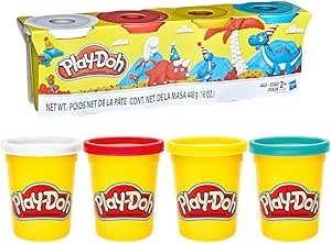 Play-Doh, Massinha de Modelar com 4 Potes, presente de páscoa para meninos e meninas, para crianças cima de 3 anos - ITEM SORTIDO, NÃO É POSSÍVEL ESCOLHER AS CORES