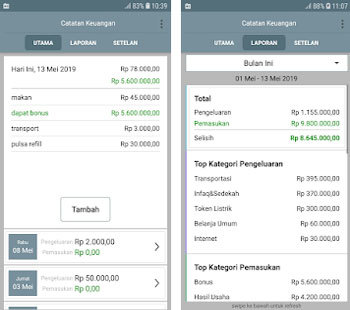 Aplikasi pengatur keuangan EKRUT