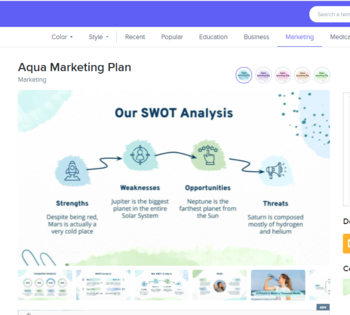 Slidesgo: Aqua Marketing Plan