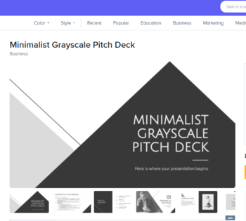 Slidesgo: Minimalist Grayscale Pitch Deck