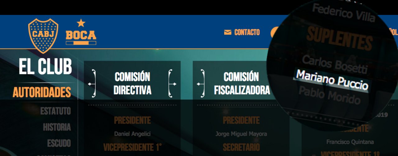 Puccio forma parte del área de fiscalización de Boca Juniors.