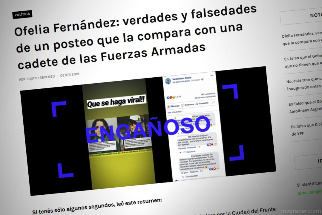Una información "engañosa" que circuló sobre la candidata a legisladora porteña Ofelia Fernández.