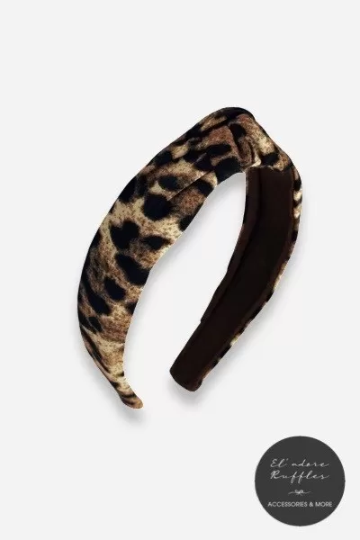 NARROW KNOTTED HEADBAND - LEOPARD