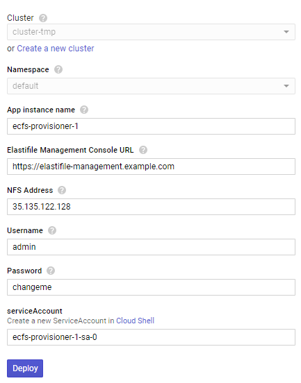 Elastifile Kubernetes Settings