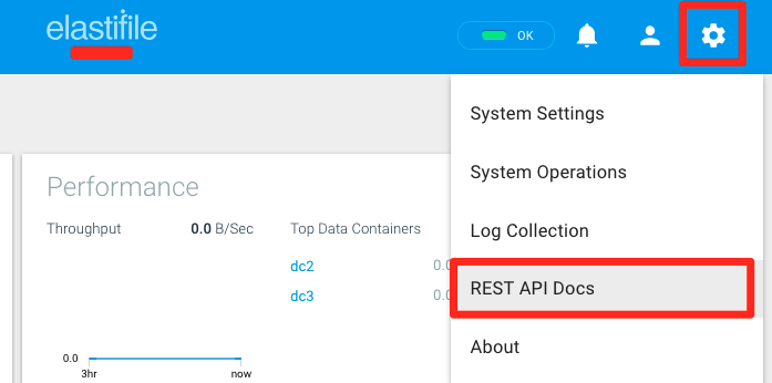 REST-API-Dokumentenmenü