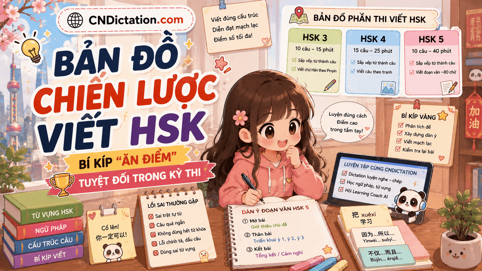 "Bản đồ" chiến lược viết HSK - Bí kíp "ăn điểm" tuyệt đối trong kỳ thi